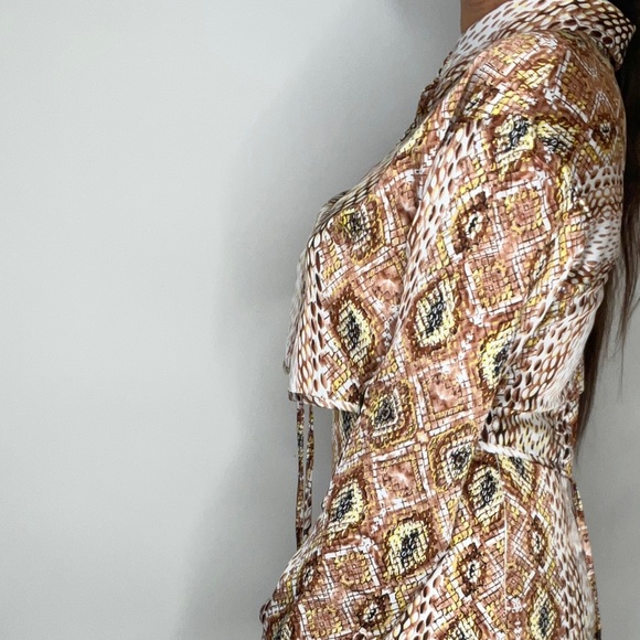 RIVIR 2 PC SET BLOUSE & SKIRT STRINGS MEDIUM MULTI COLOR FAUX SNAKESKIN - Picture 2 of 10